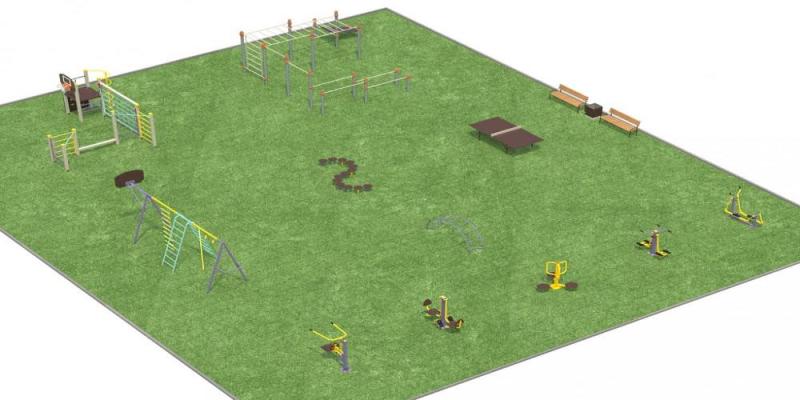 Дизайн проект спортплощадки разновозрастной  в Республике Калмыкия