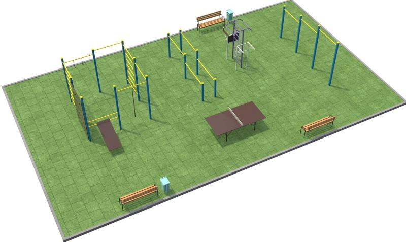 Проект спортплощадки 170 метров в Республике Калмыкия в Республике Калмыкия