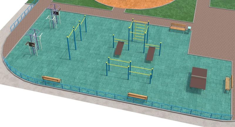Проект спортивной площадки с столом теннисным в Республике Калмыкия