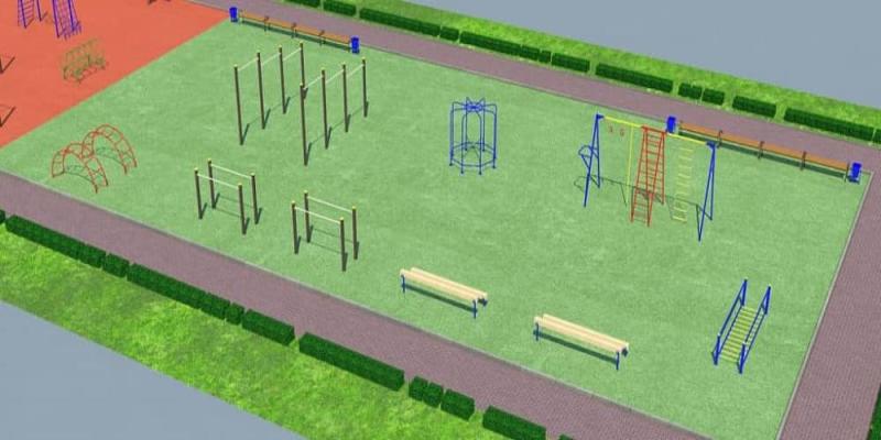 Проект детско-спортивной площадки для школы - детсада в Республике Калмыкия