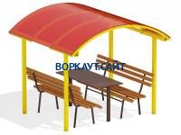 Стол и лавки под навесом МАФ 4005 в Республике Калмыкия