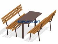 Дачный комплект из 2 лавочек и стола МАФ 1620 в Республике Калмыкия Дачный комплект из 2 лавочек и стола МАФ 1620 в Республике Калмыкия