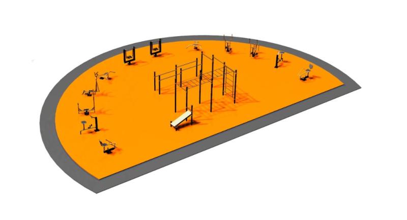 Дизайн проект спортплощадки Полукруглая в Республике Калмыкия