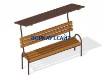 Лавочка под навесом МАФ 1607 в Республике Калмыкия Лавочка под навесом МАФ 1607 в Республике Калмыкия