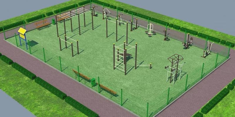 Проект спортивной воркаут площадки с уличными тренажерами - 1467400 рублей в Республике Калмыкия