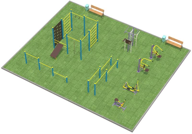 Проект спортплощадки 150 метров в Республике Калмыкия в Республике Калмыкия