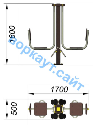 Уличный тренажер "Жим ногами горизонтальный " УТ 003 в Республике Калмыкия