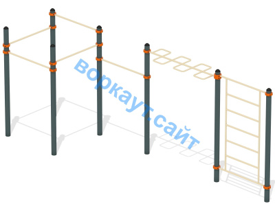 Воркаут турники с шведской стенкой и рукоходом  ВС-21 в Республике Калмыкия