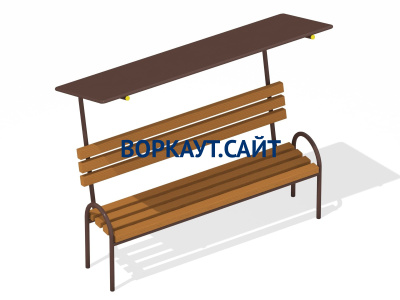 Лавочка под навесом МАФ 1607 в Республике Калмыкия