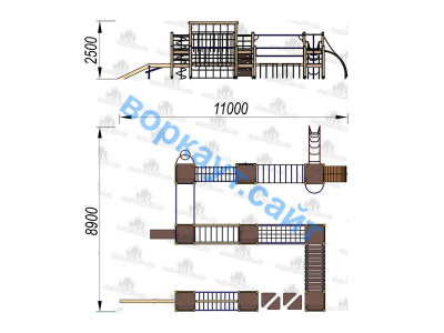 Детский спортивный комплекс Полоса препятствий ДСК 3116 в Республике Калмыкия