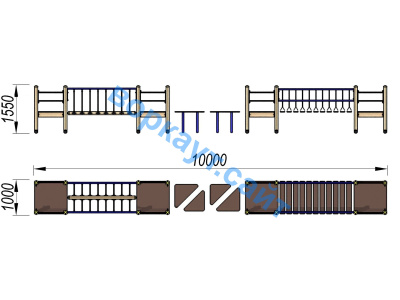 Детский спортивный комплекс Двойной мостик ДСК 3115 в Республике Калмыкия