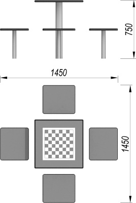 Шахматный стол МАФ 3516 в Республике Калмыкия