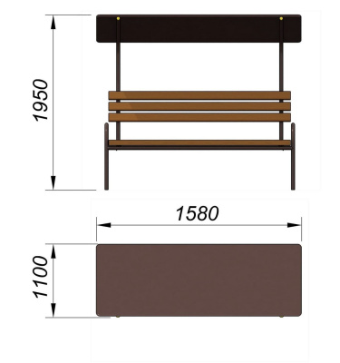 Лавочка под навесом МАФ 1607 в Республике Калмыкия