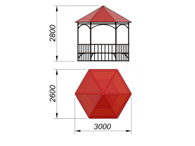 Беседка с лавками и полом МАФ 4122 в Республике Калмыкия