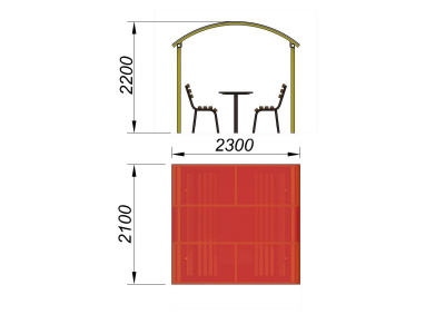 Стол и лавки под навесом МАФ 4005 в Республике Калмыкия