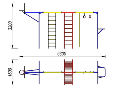 Гимнастический комплекс с баскетбольным щитом МАФ 3001 в Республике Калмыкия Гимнастический комплекс с баскетбольным щитом МАФ 3001 в Республике Калмыкия